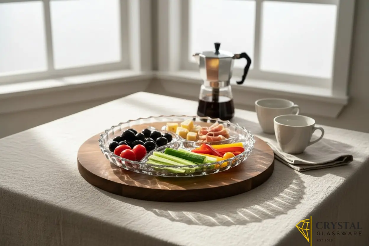 Delisoga glassware Dry Fruit Plate Dish